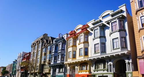 Colorful homes in San Francisco street