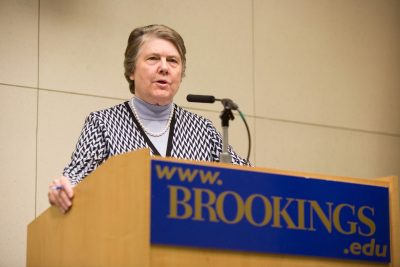 Sawhill speaking at the Brookings Institution in 2006.