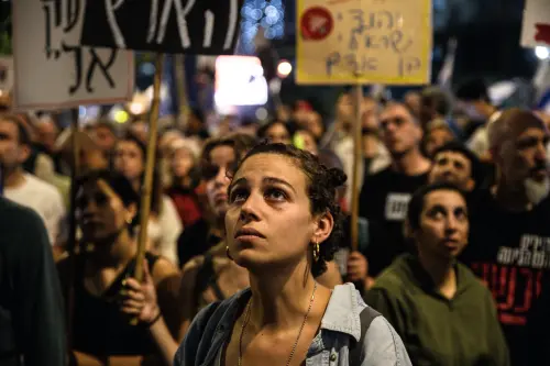 Thousands of Israelis demonstrated with the hostages' families against Prime Minister Benjamin Netanyahu in Tel Aviv, demanding an immediate hostage deal and general elections, April 27th 2024.