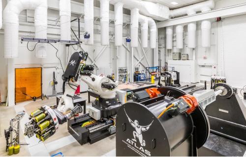 Inside ATLAS, the Advanced Technologies Lab for Aerospace Systems, Sector E, at one of the National Institute for Aviation Research’s laboratory spaces at Wichita State University.