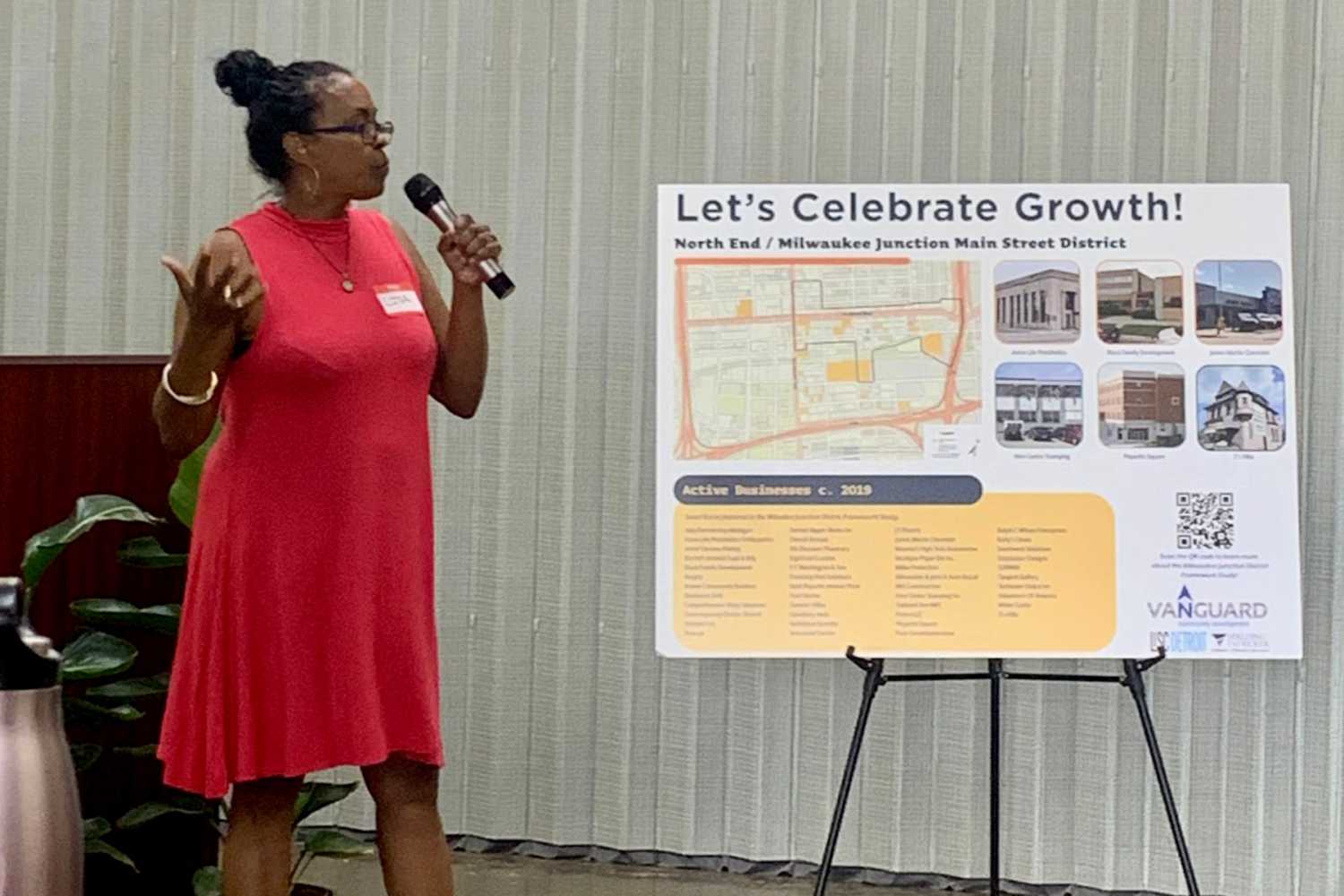 Vanguard CDC presents on the new Main Street designation and forthcoming small business association in Milwaukee Junction, Detroit Credit: Vanguard CDC