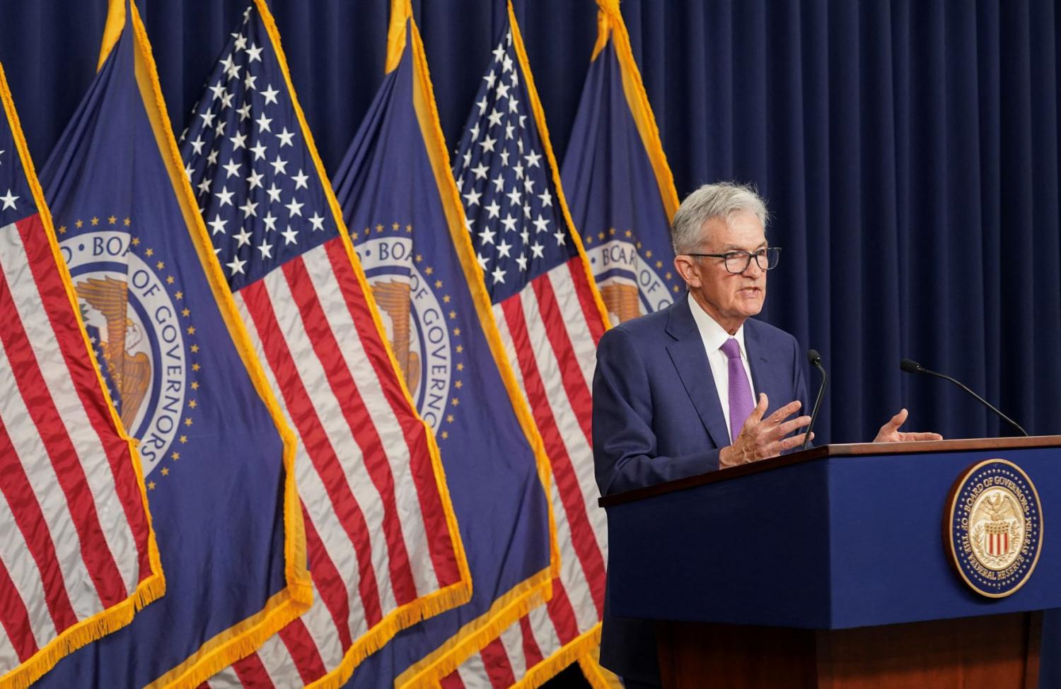 Fed chair Powell speaks at a press conference in Washington on 5/1/24