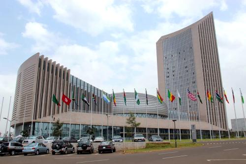 African Union building in Addis Ababa, Ethiopia.