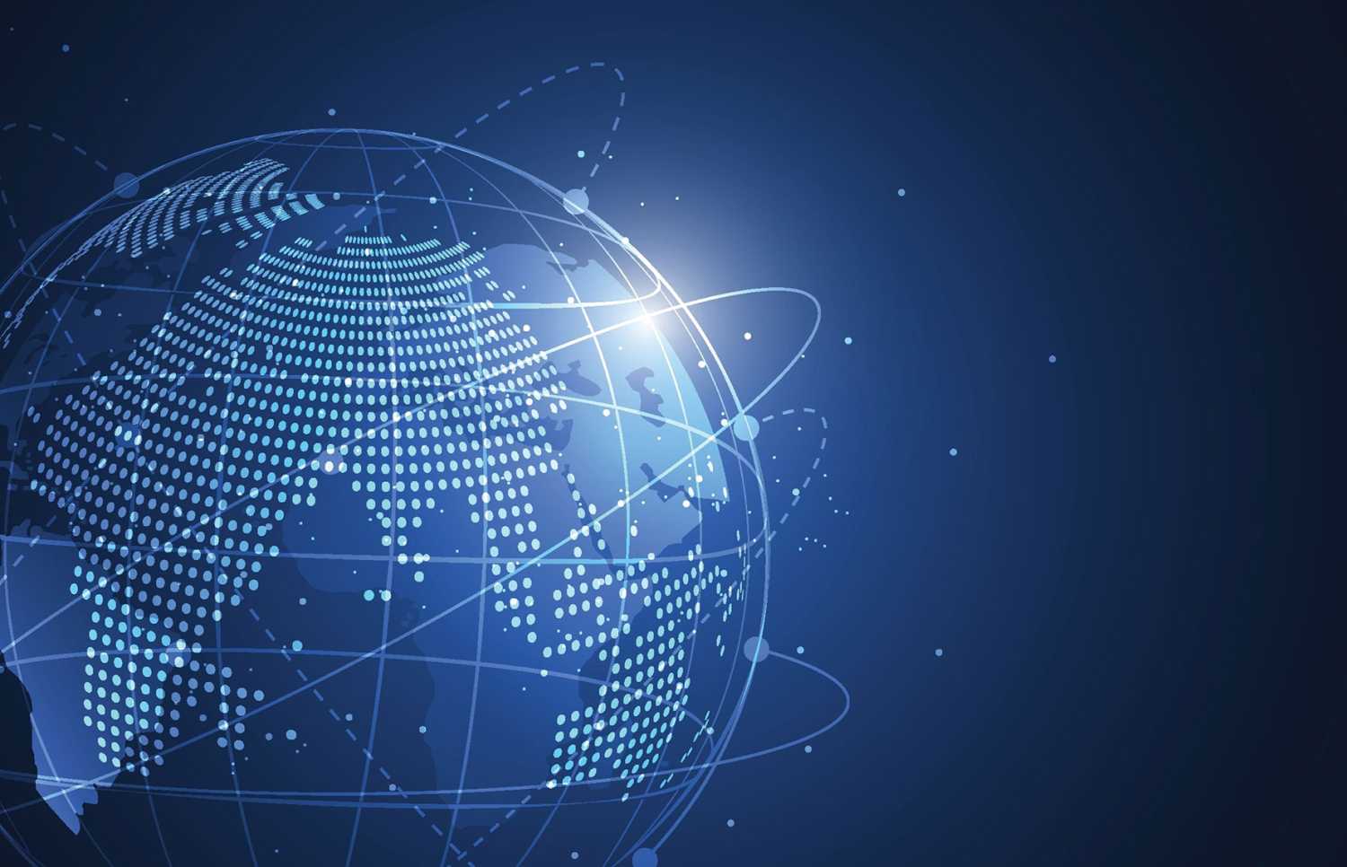 Illustration of a globe with encircling connections. Shutterstock/Artistdesign.13