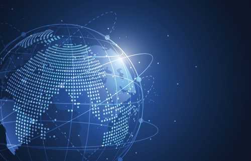 Illustration of a globe with encircling connections. Shutterstock/Artistdesign.13