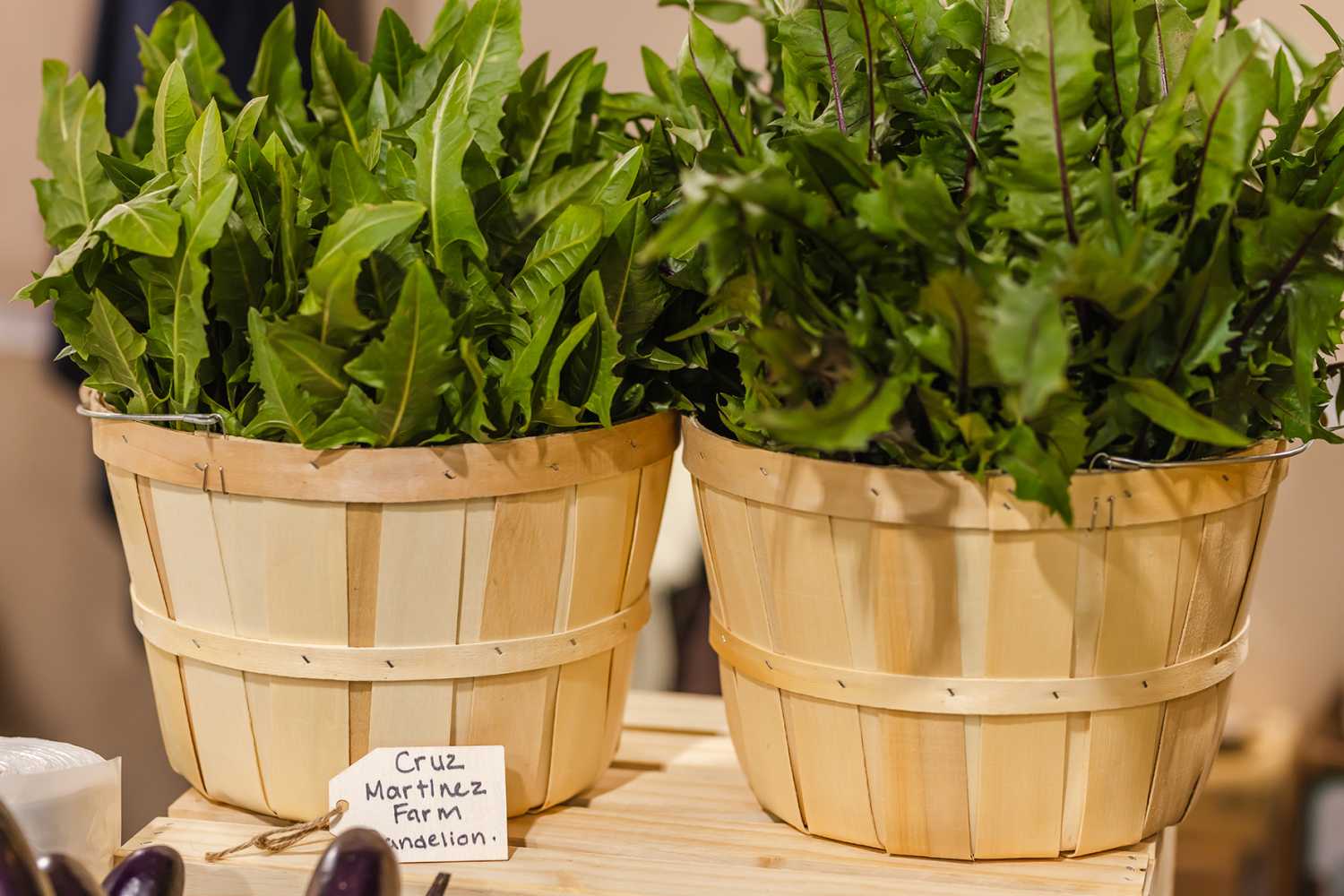 leafy greens in baskets
