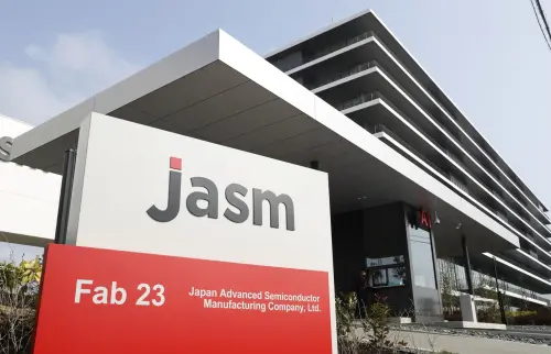 Photo taken on Feb. 20, 2024, shows Taiwan Semiconductor Manufacturing Co.'s first chip plant in Japan, located in Kikuyo in Kumamoto Prefecture, southwestern Japan. (Kyodo)