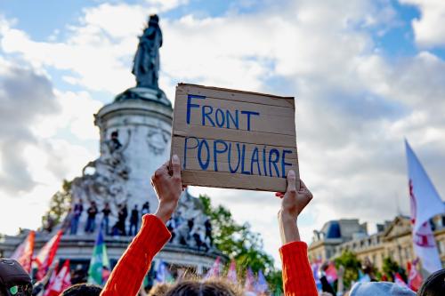 People gathered for a demonstration at the Place de la Republique against the victory of the French far-right party Rassemblement National (RN) in the European Parliament elections, taking a position of strength in the early legislative elections called by the French president after the election results, in Paris, on June 10, 2024.