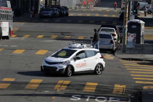 A self-driving GM Bolt EV is seen during a media event where Cruise, GM's autonomous car unit, showed off its self-driving cars in San Francisco, California, U.S. November 28, 2017.