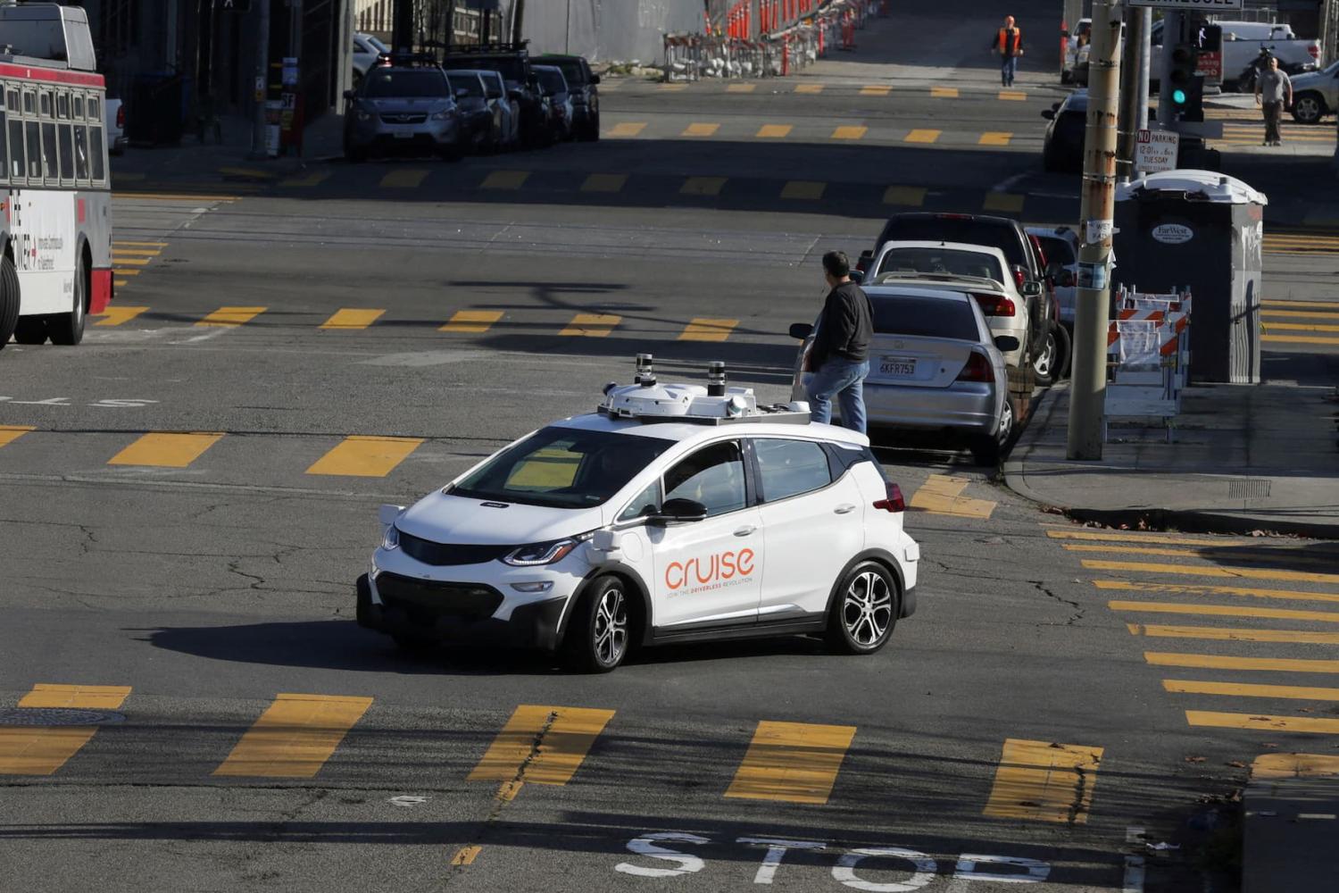 A self-driving GM Bolt EV is seen during a media event where Cruise, GM's autonomous car unit, showed off its self-driving cars in San Francisco, California, U.S. November 28, 2017.