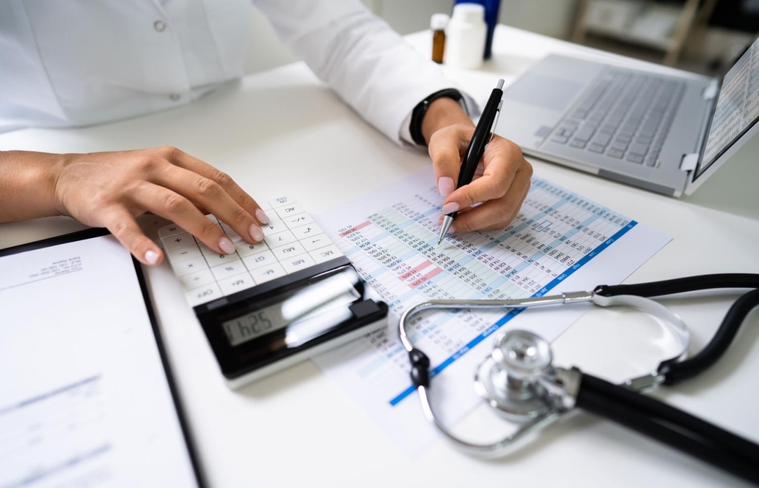Doctor with medical bills
