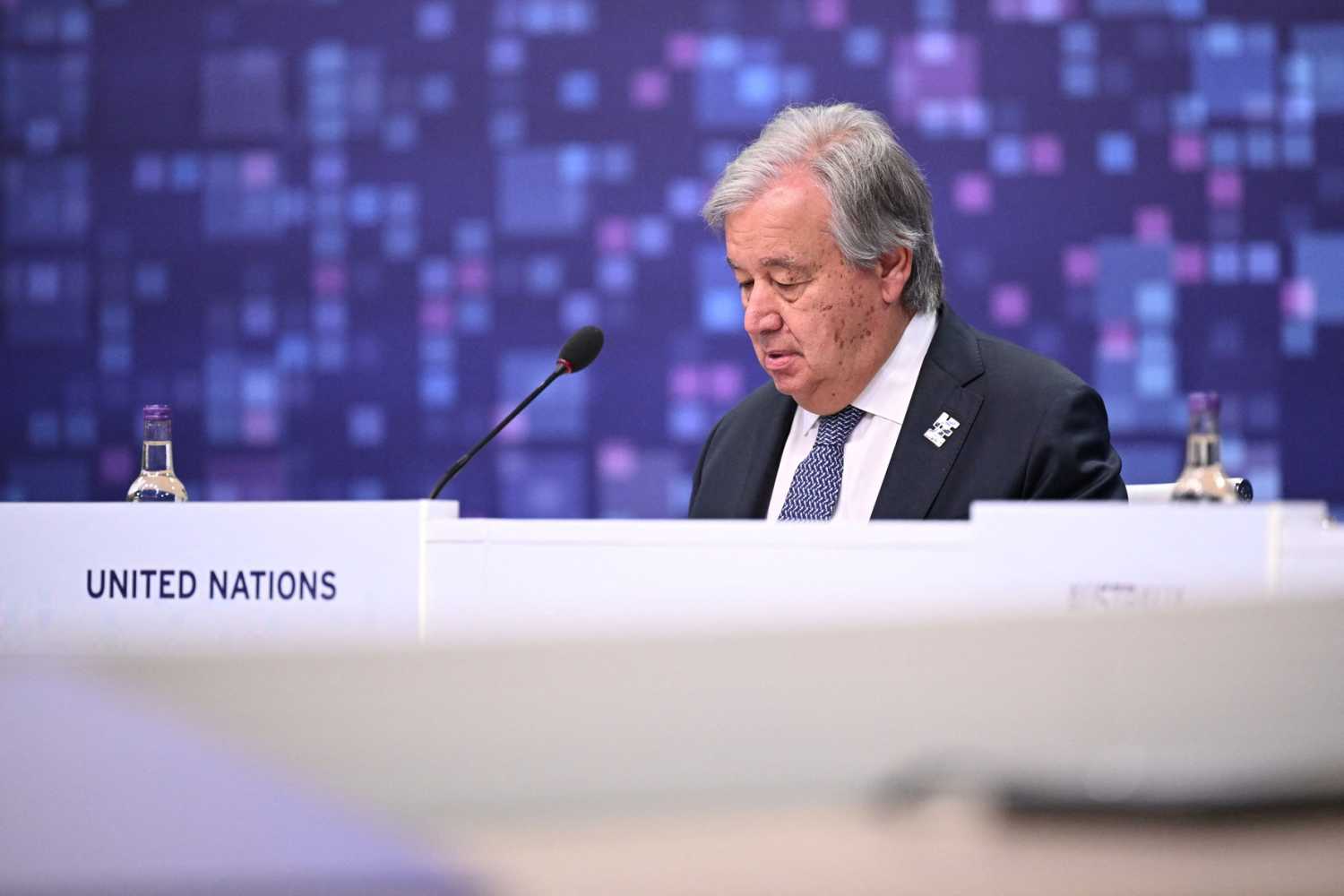 United Nations Secretary-General António Guterres attends the second day of the UK Artificial Intelligence (AI) Safety Summit at Bletchley Park, Britain, November 2, 2023.