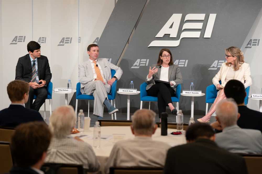 Molly Reynolds and Kathryn Dunn Tenpas participate in a panel discussion on the Supreme Court's Loper Bright decision and its impact on Congress and administrative agencies, hosted by The Initiative on Improving Interbranch Relations and Government at the Brookings Institution and the American Enterprise Institute on July 16, 2024.