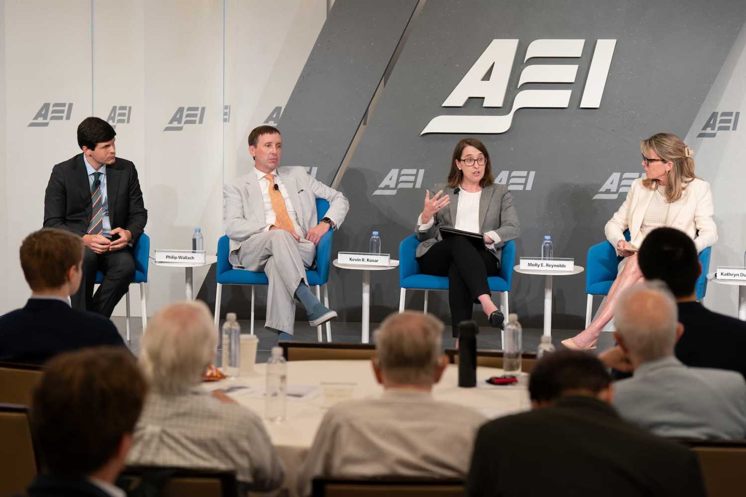 Molly Reynolds and Kathryn Dunn Tenpas participate in a panel discussion on the Supreme Court's Loper Bright decision and its impact on Congress and administrative agencies, hosted by The Initiative on Improving Interbranch Relations and Government at the Brookings Institution and the American Enterprise Institute on July 16, 2024.