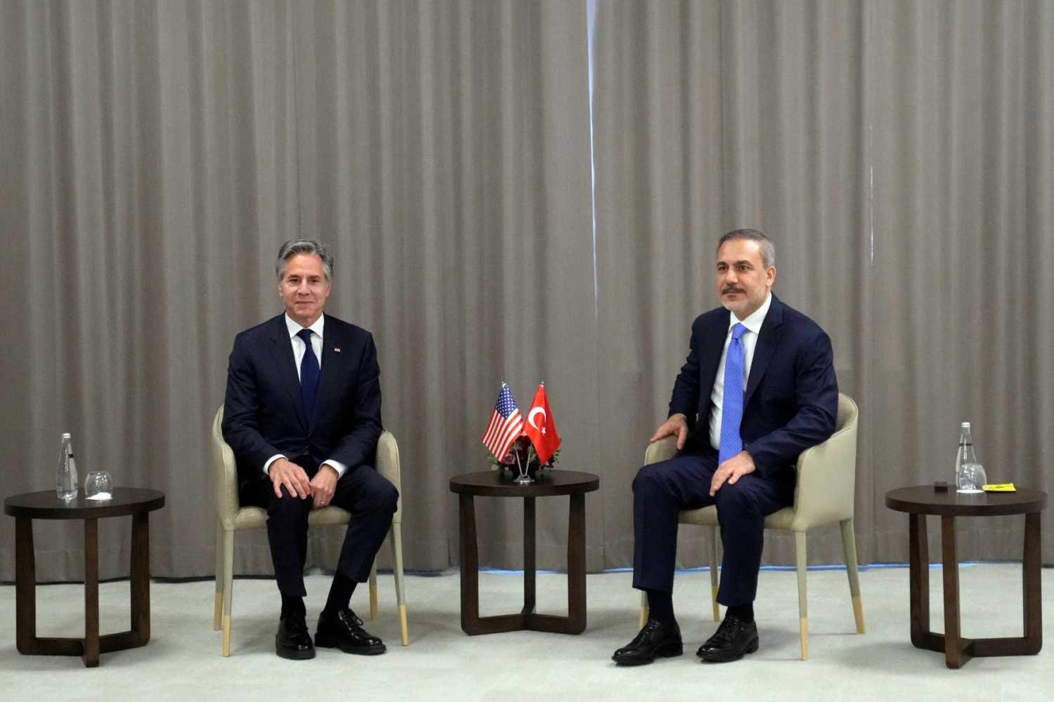U.S. Secretary of State Antony Blinken, meets with Turkey's Foreign Minister Hakan Fidan in Prague, Czech Republic, May 30, 2024.