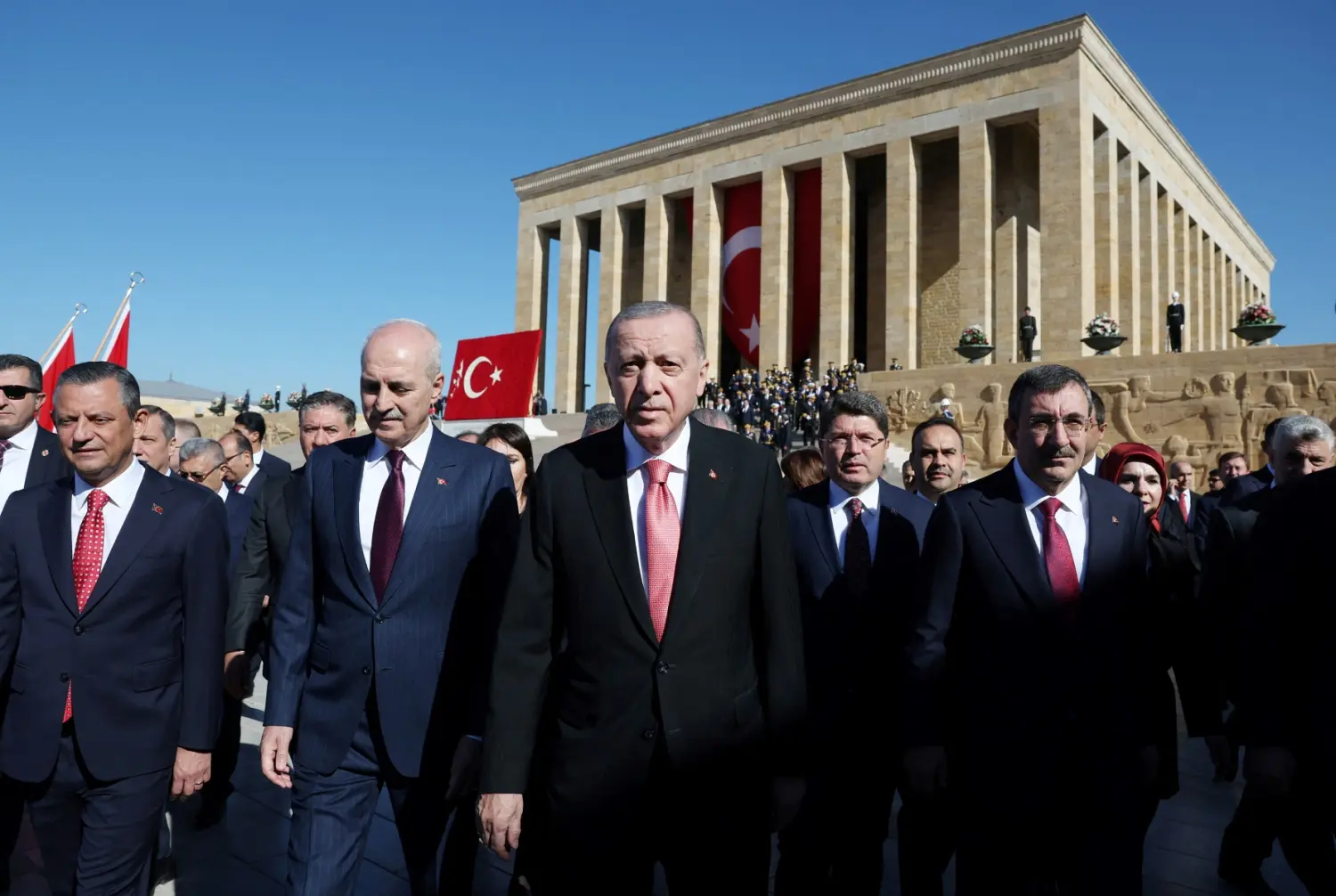Turkish President Recep Tayyip Erdoğan attends a Republic Day ceremony at Anitkabir, the mausoleum of modern Turkey's founder, Mustafa Kemal Atatürk, to mark the republic's 101st anniversary, in Ankara, Turkey, October 29, 2024.