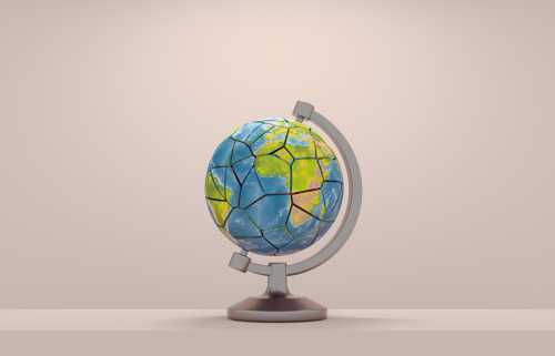 Cracked planet earth . Geopolitical tensions and world economic crisis . This is a 3d render illustration.