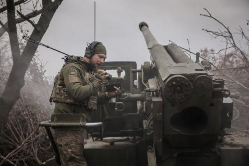 A serviceman of 24th Mechanized brigade named after King Danylo of the Ukrainian Armed Forces enters an adjustment as he fires a 2s5 "Hyacinth-s" self-propelled howitzer towards Russian troops at a front line, amid Russia's attack on Ukraine, near the town of Chasiv Yar in Donetsk region, Ukraine November 18, 2024. Oleg Petrasiuk/Press Service of the 24th King Danylo Separate Mechanized Brigade of the Ukrainian Armed Forces/Handout via REUTERS