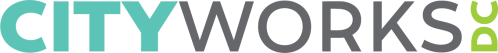 CityWorksDC logo in teal, gray, and lime green