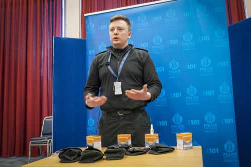 PA via Reuters Police Scotland's PC Ross Hunter talks to the media as all officers across Scotland are to be instructed in the use of naloxone, a drug that can reverse the effects of opioids, such as heroin, methadone, opium, codeine, morphine and buprenorphine.