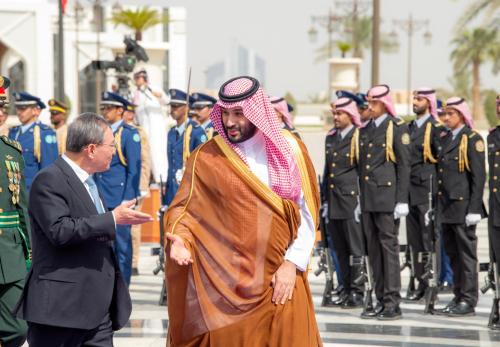 Saudi Crown Prince Mohammed bin Salman receives China's premier, Li Qiang, in Riyadh, Saudi Arabia, September 11, 2024.