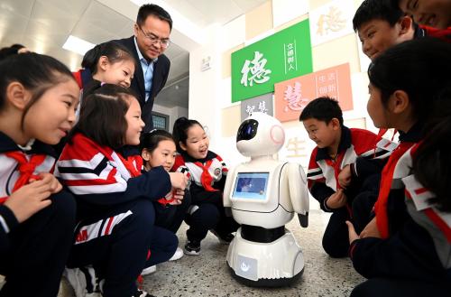 students in china with AI