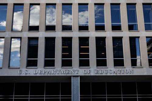 The U.S. Department of Education is seen on December 6, 2024 in Washington, D.C. The U.S. Department of Education is one of the many federal agencies and programs in the crosshairs of President-elect Donald Trump as he looks to cut the federal budget when in office.