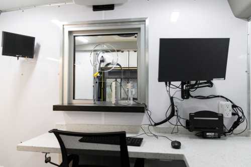 The Grand Ronde mobile clinic have a consultation area where patients can receive their methadone doses.