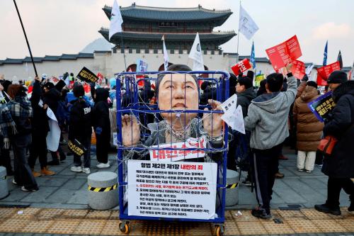 Protesters attend a rally against South Korea's impeached President Yoon Suk Yeol, who declared martial law, which was reversed hours later, in Seoul, South Korea, December 21, 2024.