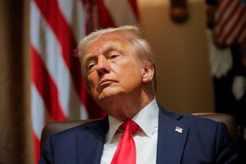 U.S. President Donald Trump hosts his first cabinet meeting with Elon Musk in attendance, Washington, D.C., U.S., February 26, 2025. REUTERS/Brian Snyder