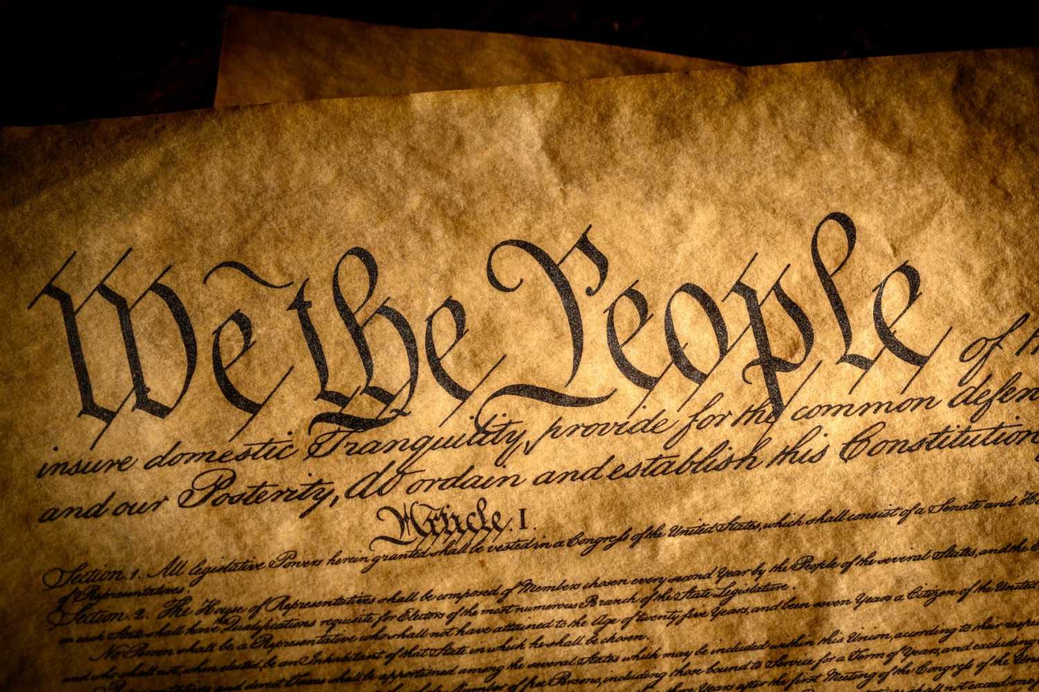 We the people, the beginning of the preamble to the United States Constitution. (Mike Flippo, Shutterstock)