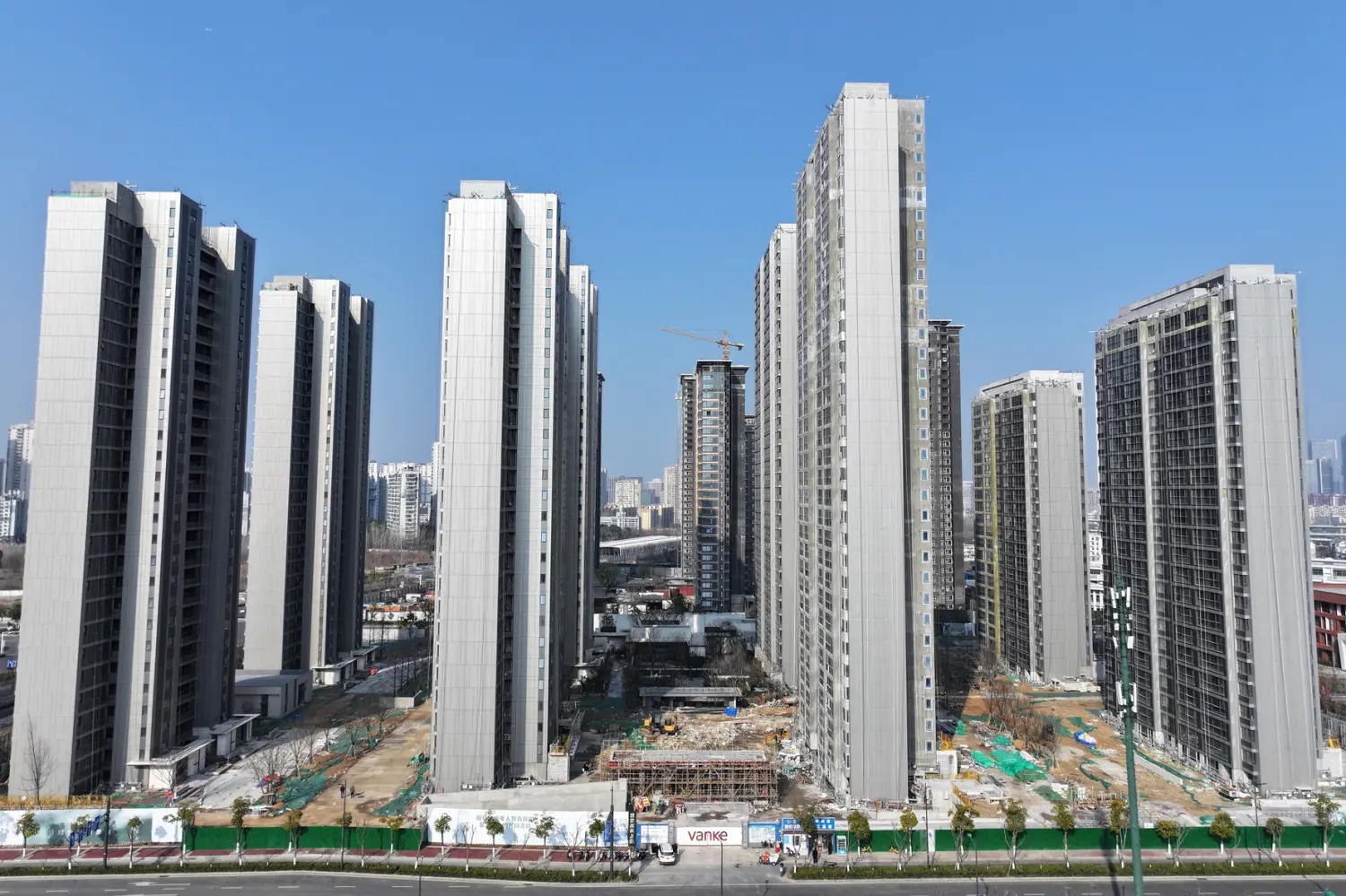 A property under construction by China Vanke in Nanjing, Jiangsu province, China, February 13, 2025.