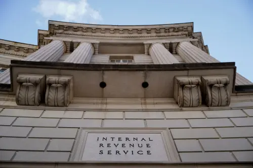 The U.S. Internal Revenue Service (IRS) building stands after it was reported the IRS will lay off about 6,700 employees, a restructuring that could strain the tax-collecting agency's resources during the critical tax-filing season, in Washington, D.C., February 20, 2025.