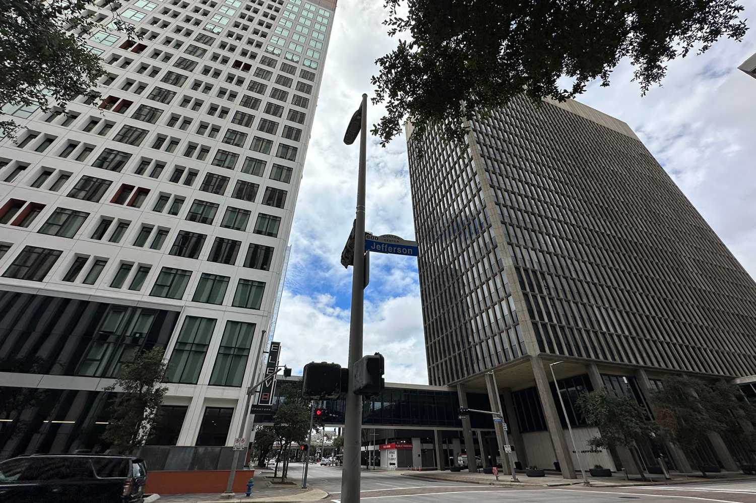 Left tower: Elev8. Right tower: unconverted office