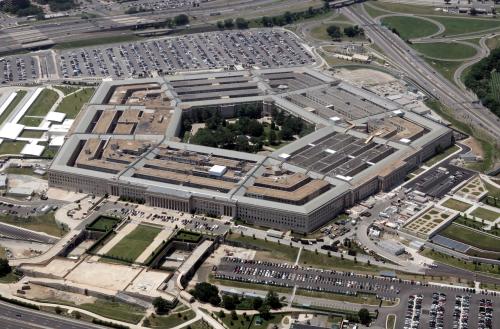 An aerial view of the Pentagon Building in Washington.