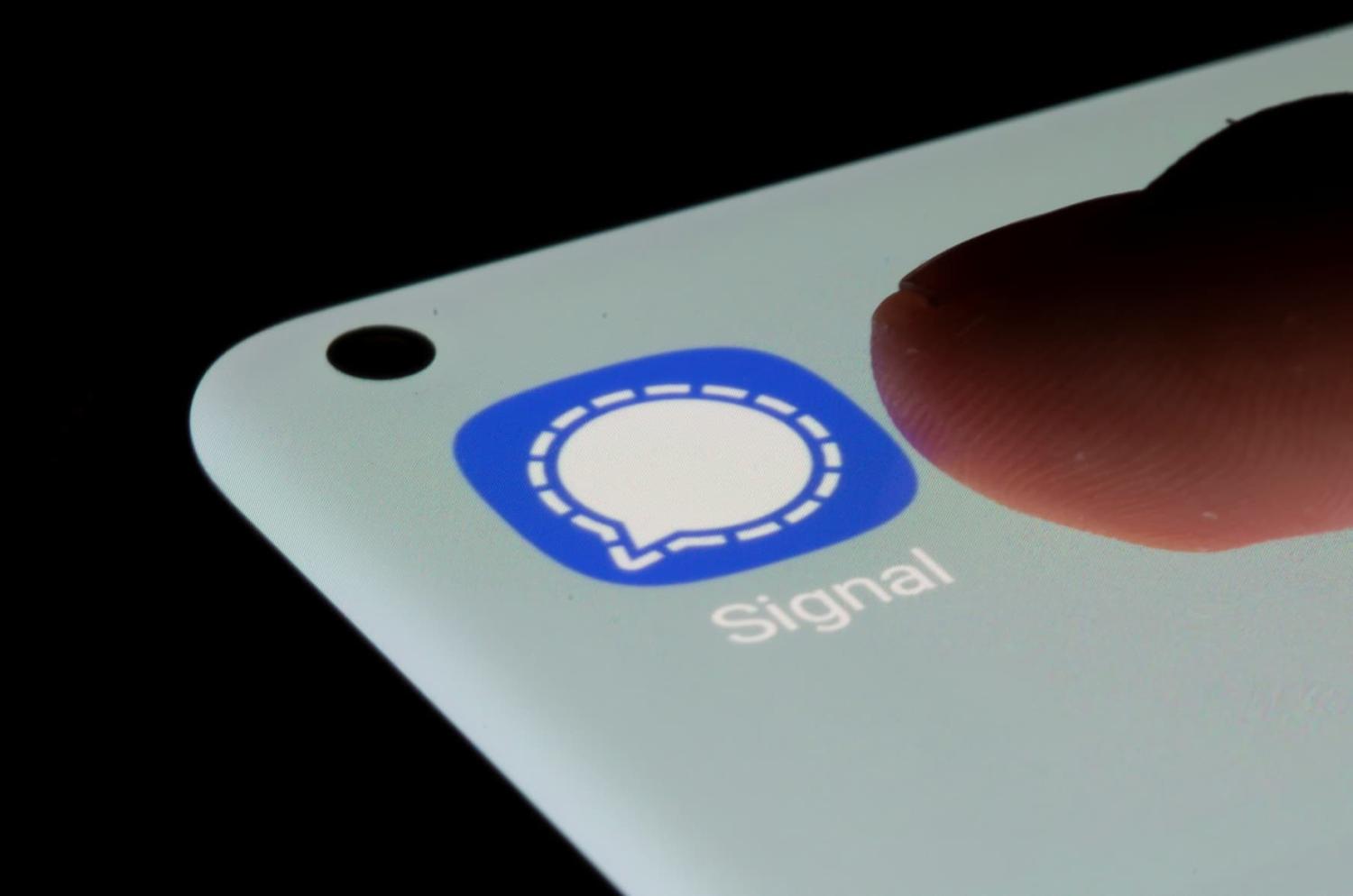 Signal app is seen on a smartphone in this illustration taken, July 13, 2021.