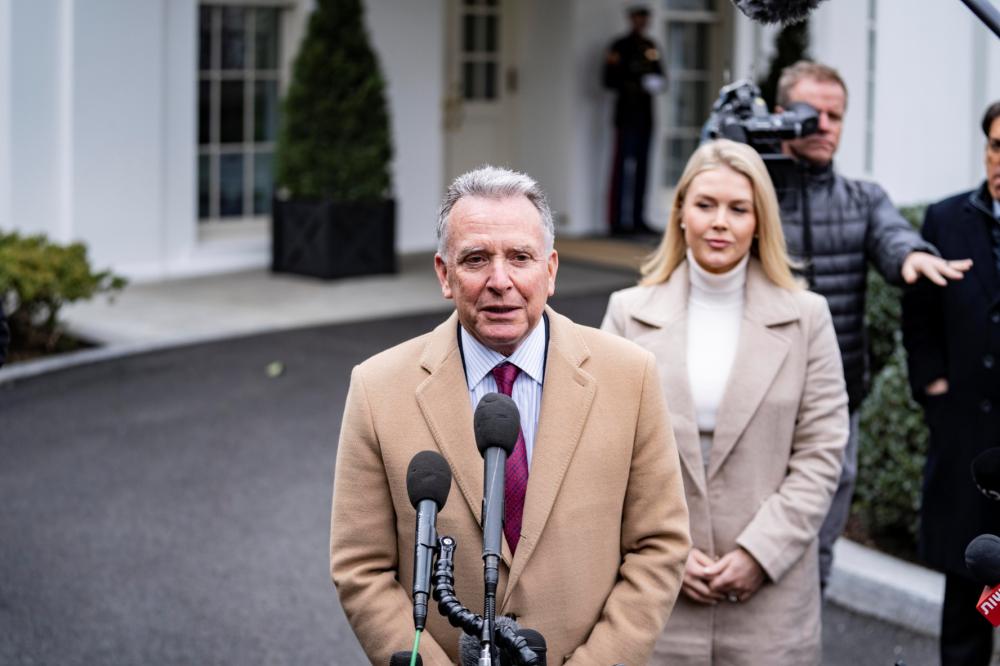 Steve Witkoff, United States Special Envoy to the Middle East, speaks to the press about the hostage situation and briefly about Ukraine talks in Washington, DC, United States, on March 6, 2025.