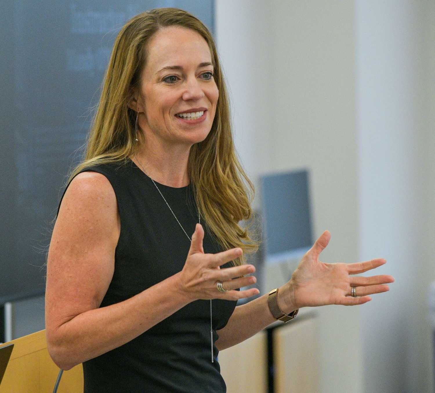 Engaging instructor leading a dynamic executive short business course for professionals focused on career growth and skill development.