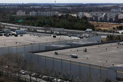Cars are parked in front of Digital Reality Data Center buildings in Ashburn, Virginia, U.S., March 17, 2025.