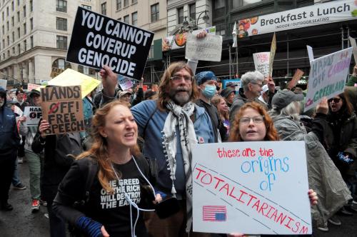 Protest Against Donald Trump and Elon Musk in New York City, US - 5 Apr 2025