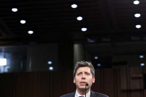 OpenAI CEO Sam Altman testifies before a Senate Commerce, Science, and Transportation Committee hearing titled “Winning the AI Race: Strengthening U.S. Capabilities in Computing and Innovation,” on Capitol Hill in Washington, D.C., U.S., May 8, 2025.