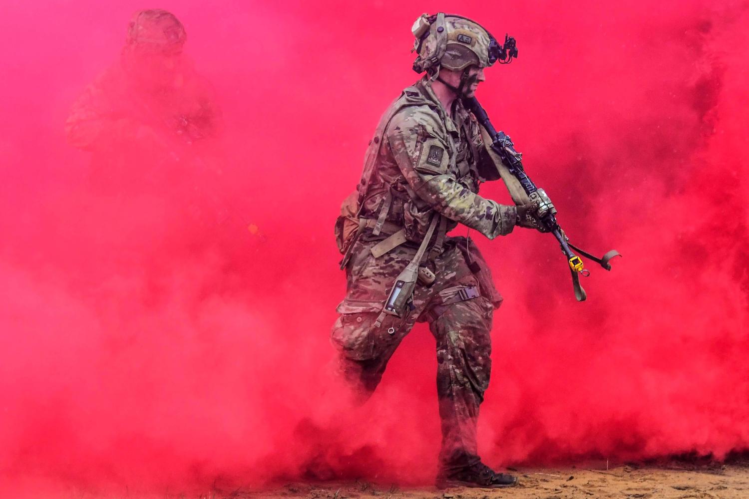 U.S. Army paratroopers assigned to Attack Company, 1st Battalion, 503rd Infantry Regiment, 173rd Airborne Brigade and French soldiers conduct a joint, chemical, biological, radiological and nuclear training in Pabradė, Lithuania, May 19, 2025, during exercise Swift Response 2025.