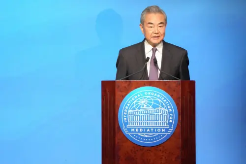 Chinese Foreign Minister Wang Yi attends the signing ceremony of the Convention on the Establishment of The International Organization for Mediation in Hong Kong, China May 30, 2025.