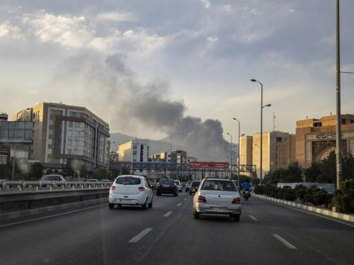 Smoke rises over Tehran following an Israeli aistrike