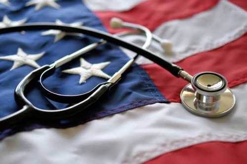 Stethoscope on an American flag