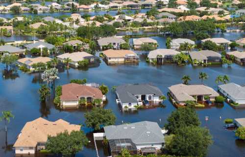 A flooded neighborhood