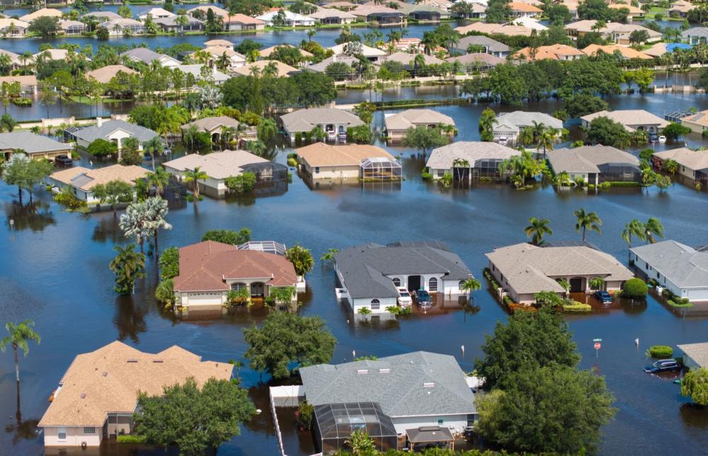 A flooded neighborhood