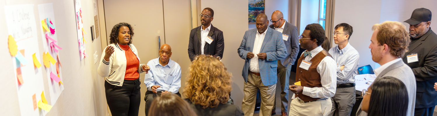 Tina Suliman from the Johns Hopkins Center for Communication Programs facilitating a workshop