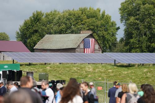 solar panels on a barn