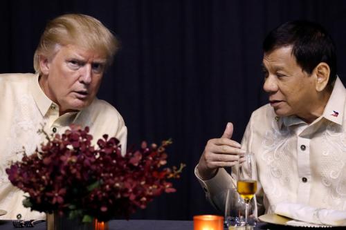 U.S. President Donald Trump attends the Association of Southeast Asian Nations (ASEAN) Summit gala dinner in Manila, Philippines November 12, 2017.